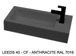 Lave-mains, sur mesure : L 50 à 80 x P 35 à 51 cm, finition lisse mate, 10 couleurs au choix, Anti bactérien, résine Akrytan® teinté dans la masse, Livraison Offerte.